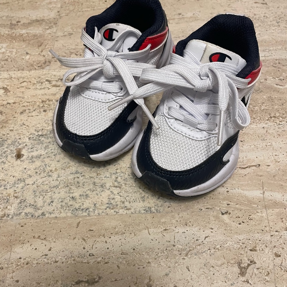 Champion Toddler Sneakers in White, Navy, and Red